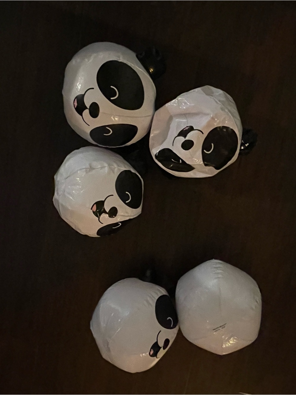 Cute Inflatable Panda Ball Set - White & Black set of 5 pool party safari zoo